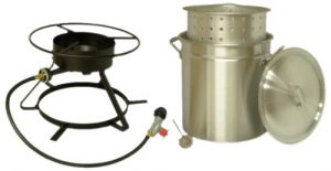 lobster pot and portable gas burner